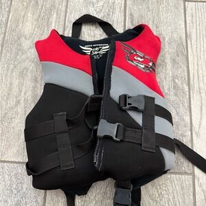 Red and Black Youth Life Vest 30-50 pounds